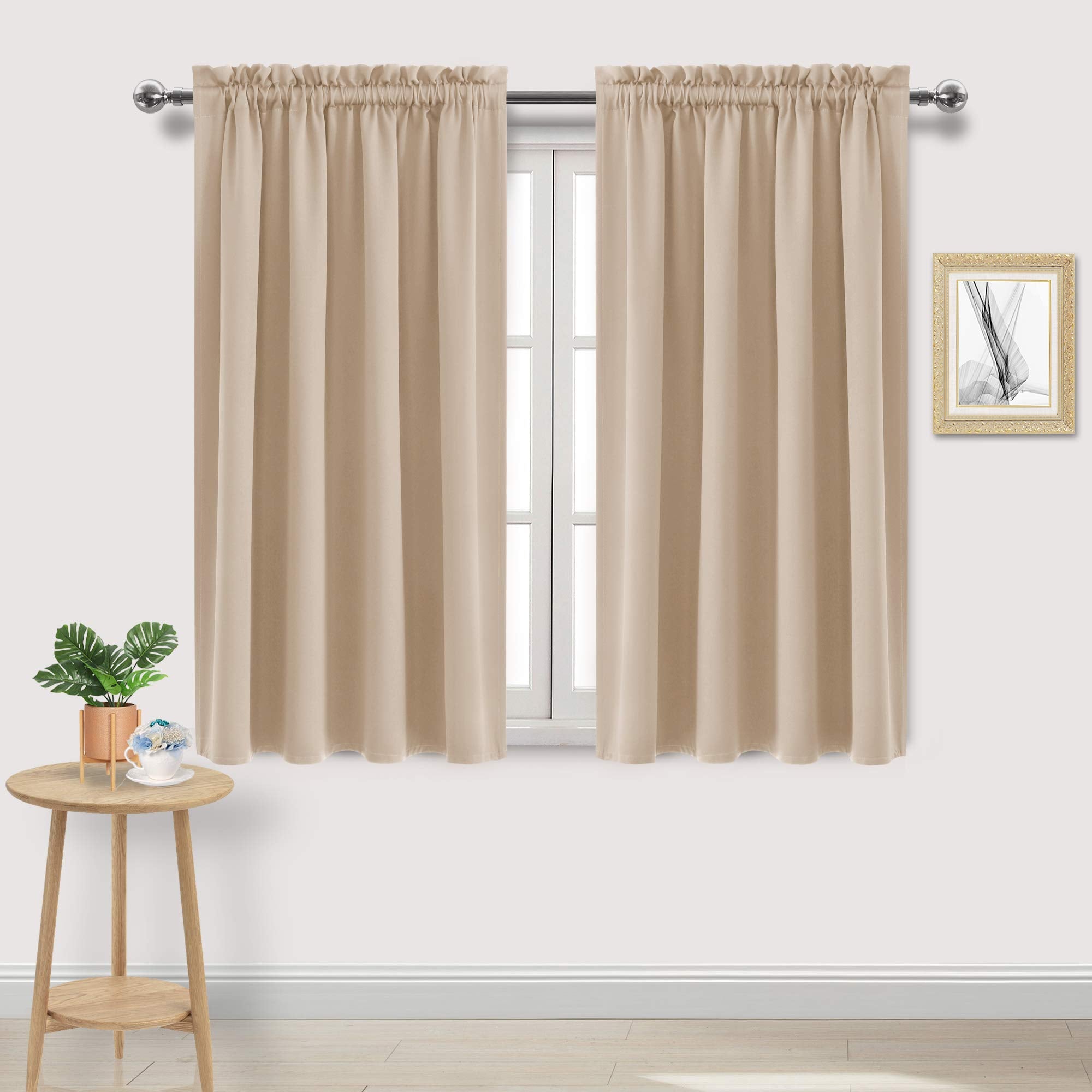 Dwcn Blackout Curtains Room Darkening Thermal Insulated Bedroom Curtains Window Curtain Panels, 52 X 54 Inches Long, Set Of 2 Be
