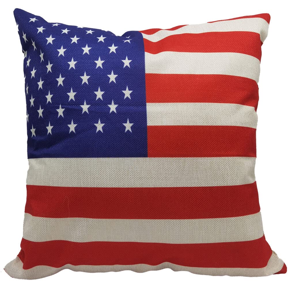 Fraser Hill Farm 15.5-In. American Flag Accent Pillow, Indoor Patriotic Throw Pillow For Family Room Or Bedroom, Decorative Throw Perfect For Memorial Day, Independence Day, And Labor Day