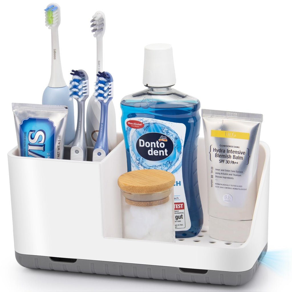 PARKMANI Toothbrush Holders for Bathroom Countertop, Kids Electric Toothbrush and Toothpaste Holder, Bathroom Accessories Vanity