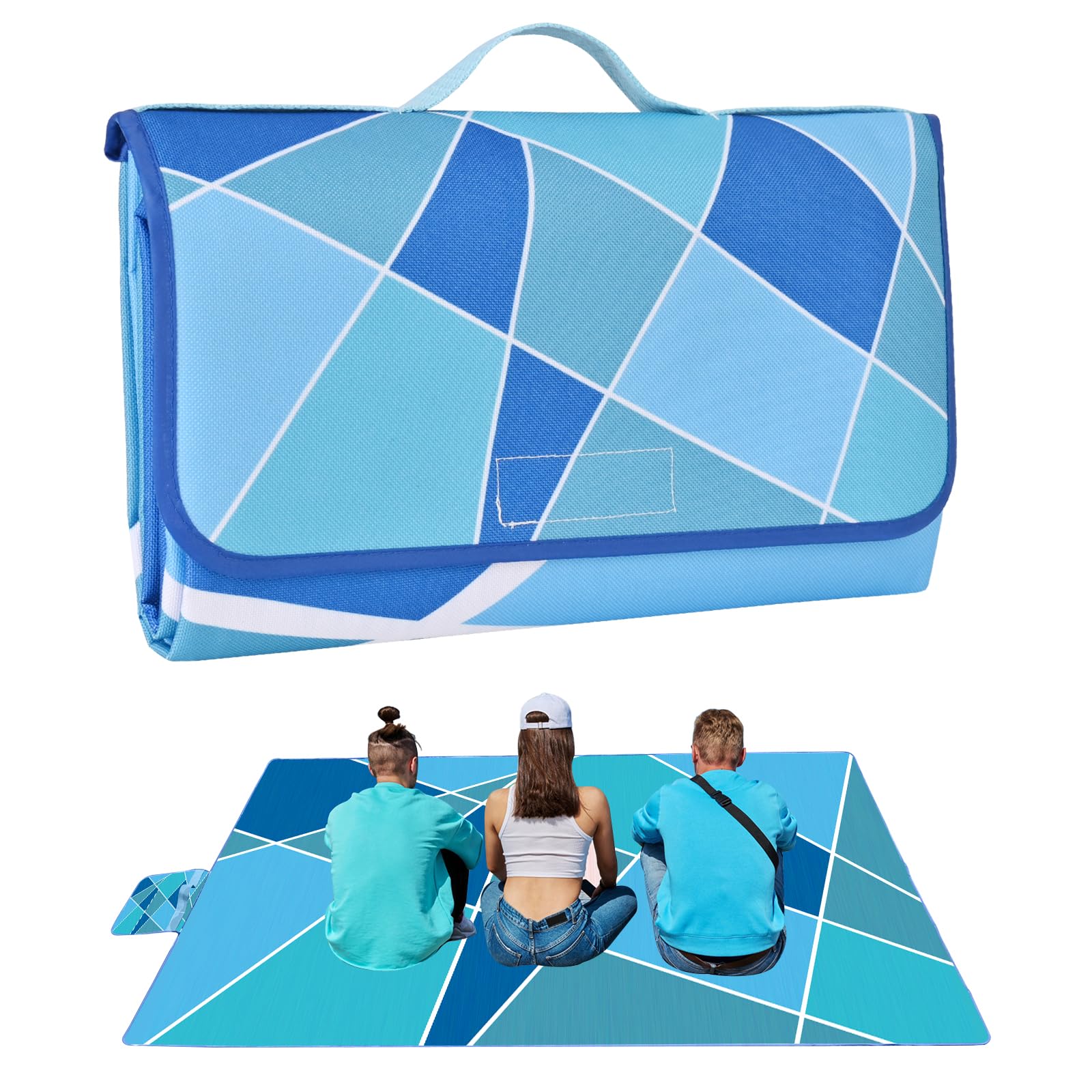 Picnic Blanket, Foldable Waterproof Sand Mat, Extra Large Picnic Blanket Outdoor Picnic Mat Beach Blanket for Park Grass Camping
