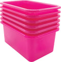 Teacher Created Resources Pink Small Plastic Storage Bin 6Pack (TCR2088576)
