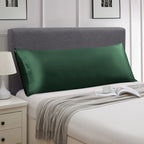 Ersmak Satin Body Pillow Set Of 2, 20X54 Inches, Dark Green, Ultra Soft, Stain Resistant, Polyester Satin Fabric, 2 Pack