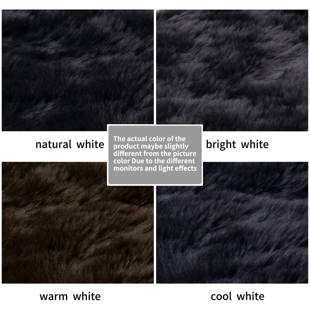 Small Faux Fur Rug, 2X4 Ft Ultra Soft Sheepskin Rug Chair Sofa Cover Seat Pad, Black Fluffy Shag Rug For Bedroom Nursery Kids Ro