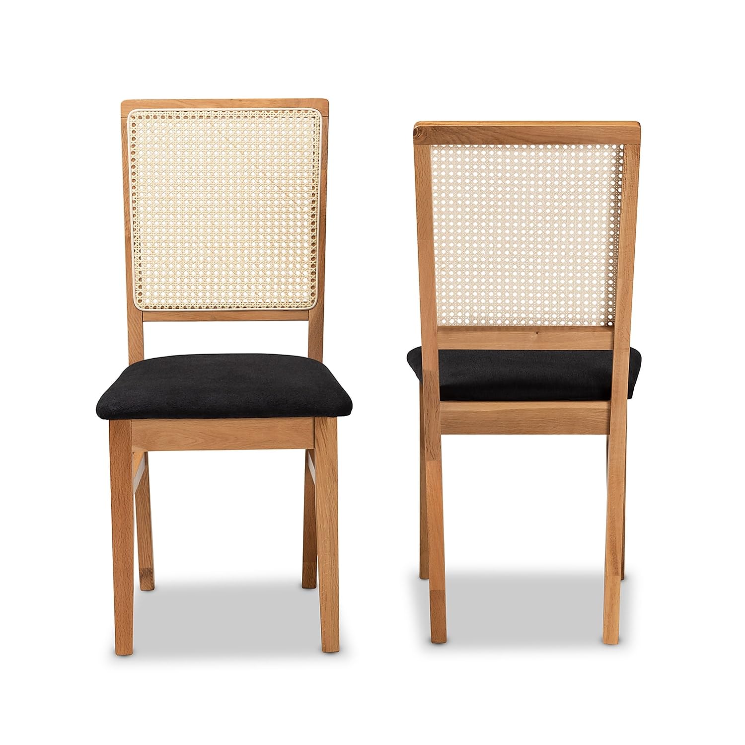 Baxton Studio Idris Mid-Century Fabric Dining Chair - Thumbnail 2