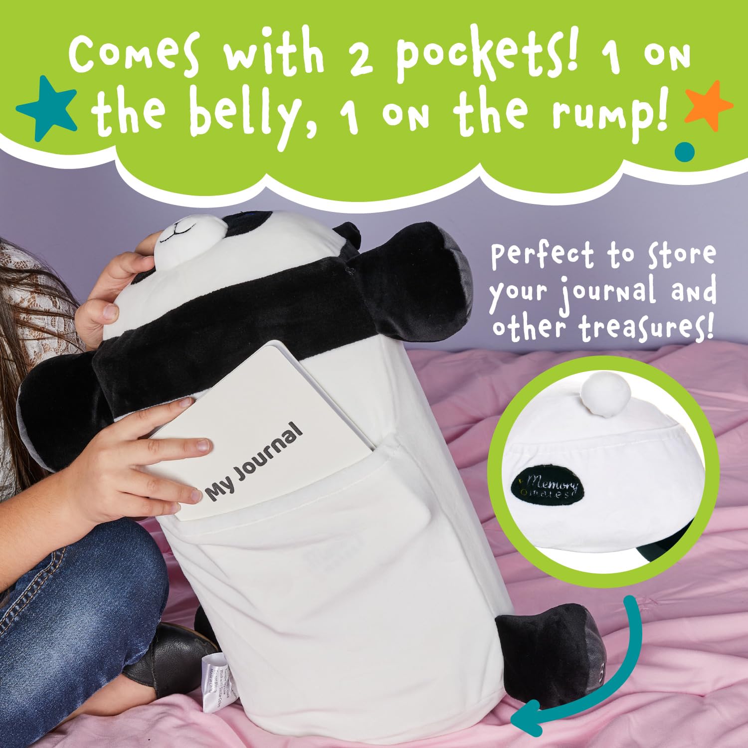 Memory Mates Booski The Panda Memory Foam Pillow Plush,15    Stuffed Animal