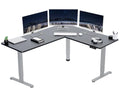 VIVO Electric Corner 63 x 55 inch L-Shaped Standing Desk, Memory Height Adjustment, Black Top Gray Frame, DESK-E3CTGB