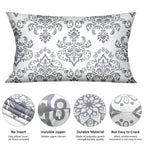 Coliuso Decorative Lumbar Pillow Covers 12X20 Set Of 4, Grey And White Modern Simple Square Pillow Case Cushion Cover For Sofa C