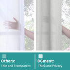 Bgment Natural Faux Linen Curtains For Bedroom, Grommet Thick Linen Semi Sheer Drapes Light Filtering Privacy Window Treatments Curtains For Living Room, Set Of 2 Panels, 52 X 72 Inch, Light Grey