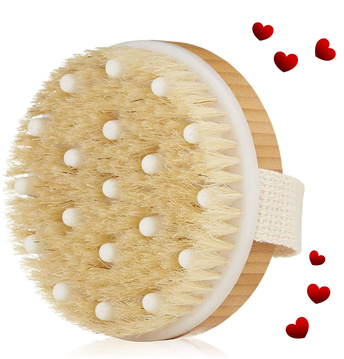Premium Dry Brushing Body Brush, Best for Exfoliating Dry Skin, Lymphatic Drainage and Cellulite Treatment, Organic Spa Massage 