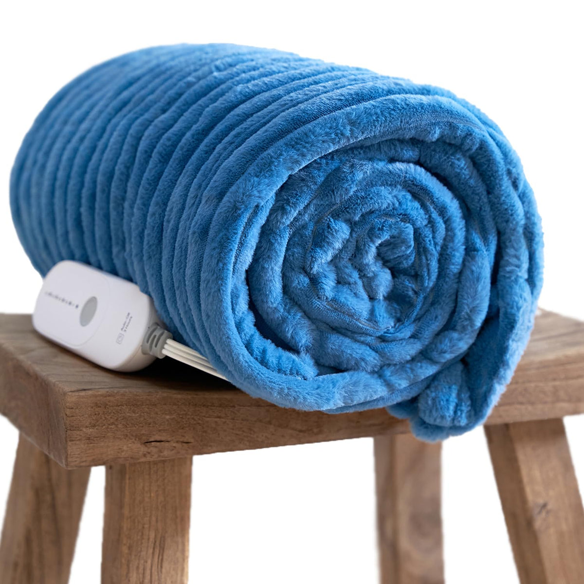 Gotcozy Electric Blanket Heated Throw 50'X60'- Ribbed Faux Fur Heated Blanket With 5 Heating Level & 3 Hour Auto Off Heating B