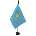 Kazakhstan Table Flag 4' X 6' - Kazakh Desk Flag 15 X 10 Cm - Black Plastic Stick And Base - Az Flag
