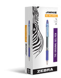 Zebra Pen Jimnie Roller Ball Stick Gel Pen, Blue Ink, Medium Point, 0.7Mm, 12-Count (44120)