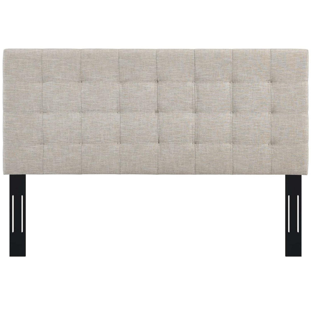 CasaFoyer  Paisley Tufted King/California King Headboard | Upholstered Linen | Beige | Adjustable Height | Durable Construction | Extra Wide Wood Legs