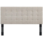 CasaFoyer  Paisley Tufted King/California King Headboard | Upholstered Linen | Beige | Adjustable Height | Durable Construction | Extra Wide Wood Legs