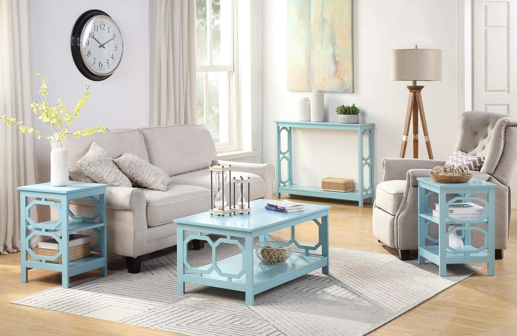 Convenience Concepts Omega Console Table, Sea Foam Blue