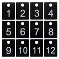Staymax Abs Plastic Numbered Tags Rectangle Key Tags Id Tags Number Disc With Hole (1-50, Black)