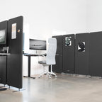 Vivo Freestanding 72 X 66 Inch Privacy Panel, Cubicle Divider, Acoustic Wall Partition, X3 24 Inch Panels, Dark Gray, Pp-3-T072D