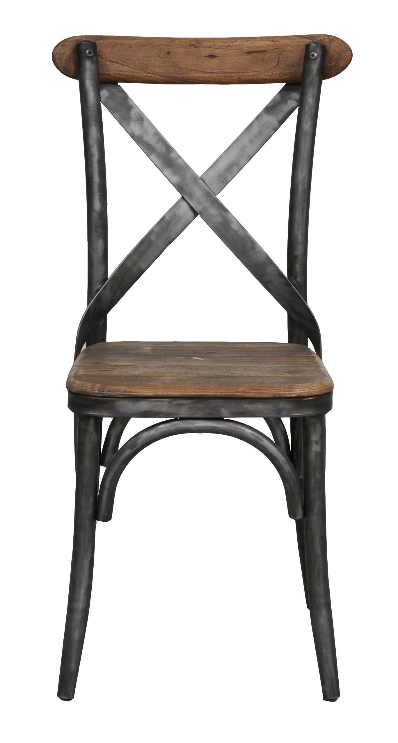 Kosas Home 53003560 Bentley Side Chair, Hand-Distressed Natural Finish With Black Base