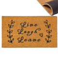 Assaoy Live Laugh Leave Funny Doormats,Coco Coir Outdoor Door Mat With Heavy Duty Backing,Floor Embroidered Mat Entrance Rubber