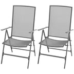 vidaXL 3-Piece Patio Dining Set, Stylish Mesh Designed Outdoor Furniture, Anthracite Steel Table & Stackable Chairs, Weather Resistant, Versatile Indoor & Outdoor Use