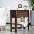 Lusuowlz Chairside Narrow End Table, Solid Wood Recliner Side Table With Drawer, Slim Nightstand Bedside Table For Living Room B