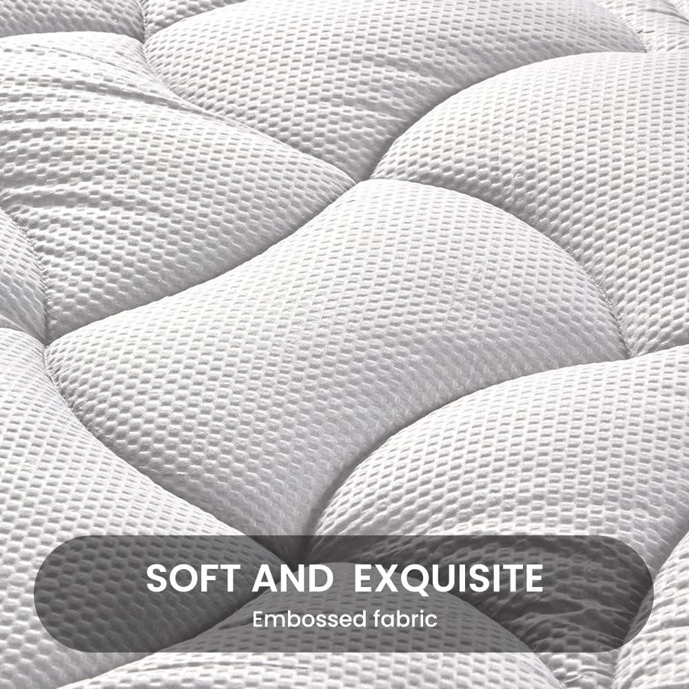 Sleep Zone Cooling Queen Mattress Topper For Single Bed, Premium Zoned Quilted Mattress Pad, Fitted Mattress Protector Cover, Machine Wash Durable, Deep Pocket 8-21 Inch (Silver Grey, Queen)