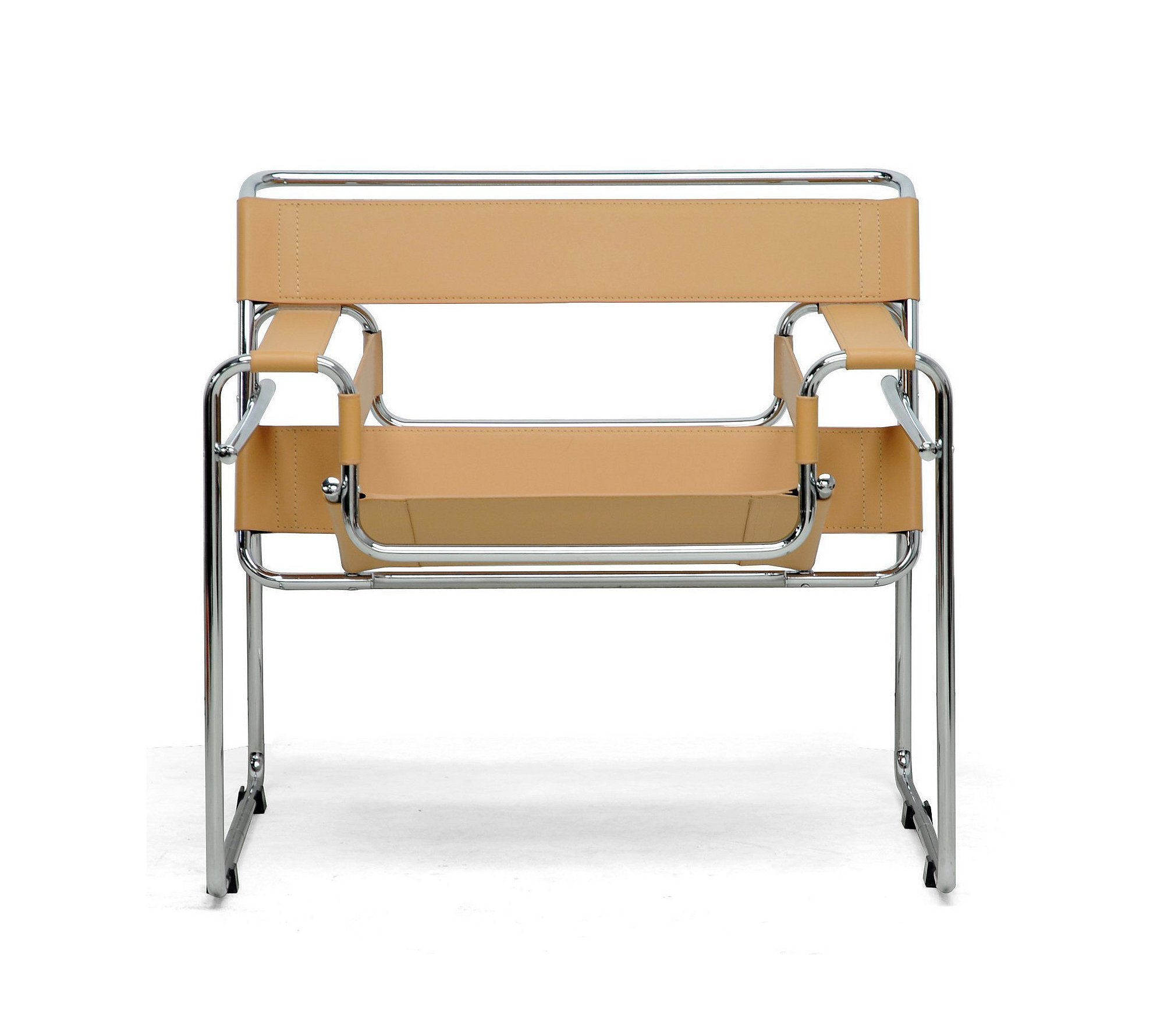 Baxton Studios Jericho Tan Leather And Steel Frame Leasure Accent Chair - Thumbnail 2