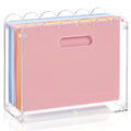 Jingmore Clear Acrylic File Organizer with Scalloped Wave Edge & Handles