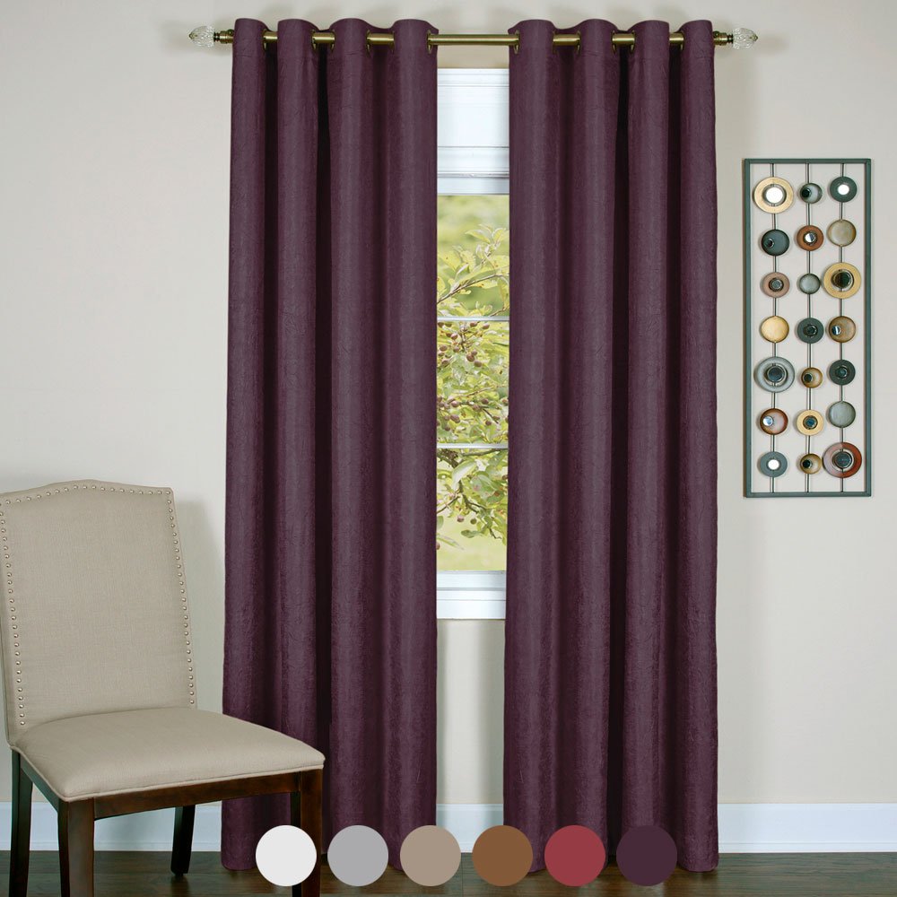Achim Taylor  Lined Grommet Panel  52 X 84 Aubergine