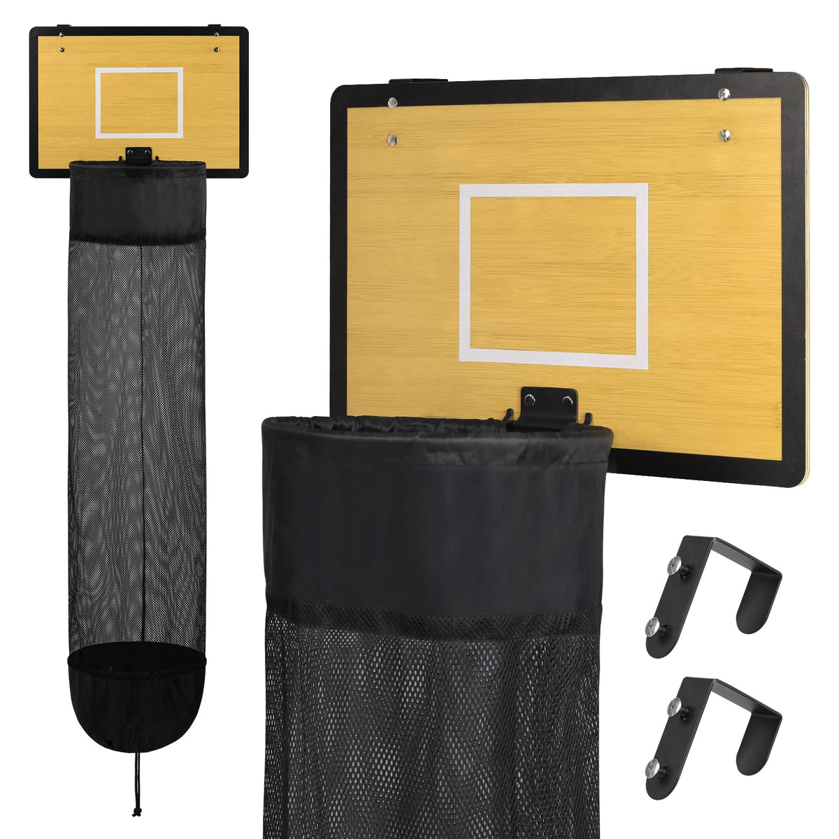 Wooden Basketball Laundry Hamper with Drawstring