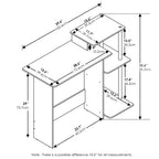 Furinno Efficient Home Laptop Notebook Computer Desk with Square Shelves, Side, Americano/Chrome