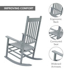 Shine Company Vermont Rocking Chairs, Outdoor Front Porch Rocker Set Of 2, Storm Gray