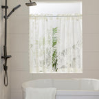 Seekright Ivory Lace Cafe Curtains 36 Inch Length Rod Pocket Privacy Sheer Short Kitchen Curtains 2 Panels Set Light Filtering B