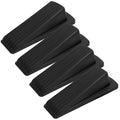 S&T Inc. Heavy Duty Rubber Door Stopper For Residential And Commercial Use, Black, 4.8 In. X 2.2 In. X 1.3 In, 4 Pack