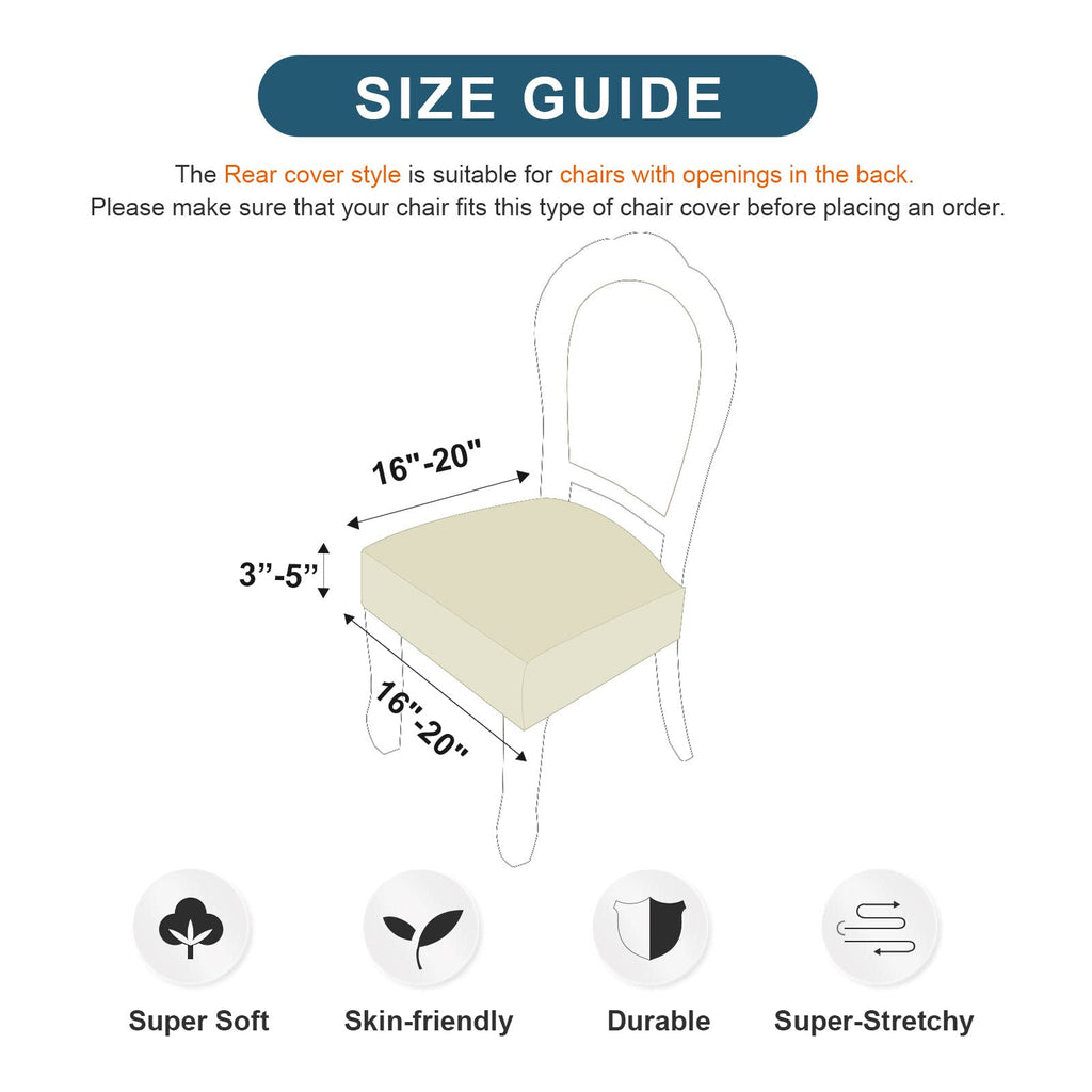 Genina Waterproof Seat Covers For Dining Room Chair Covers Waterproof Dining Chair Covers (6 Pcs-Rear-Covered, Grey)