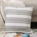 Natus Weaver 1 Piece Small Stripe Pillow Case Soft Faux Linen Square Decorative Mini Throw Cushion Cover Pillowcase With Hidden