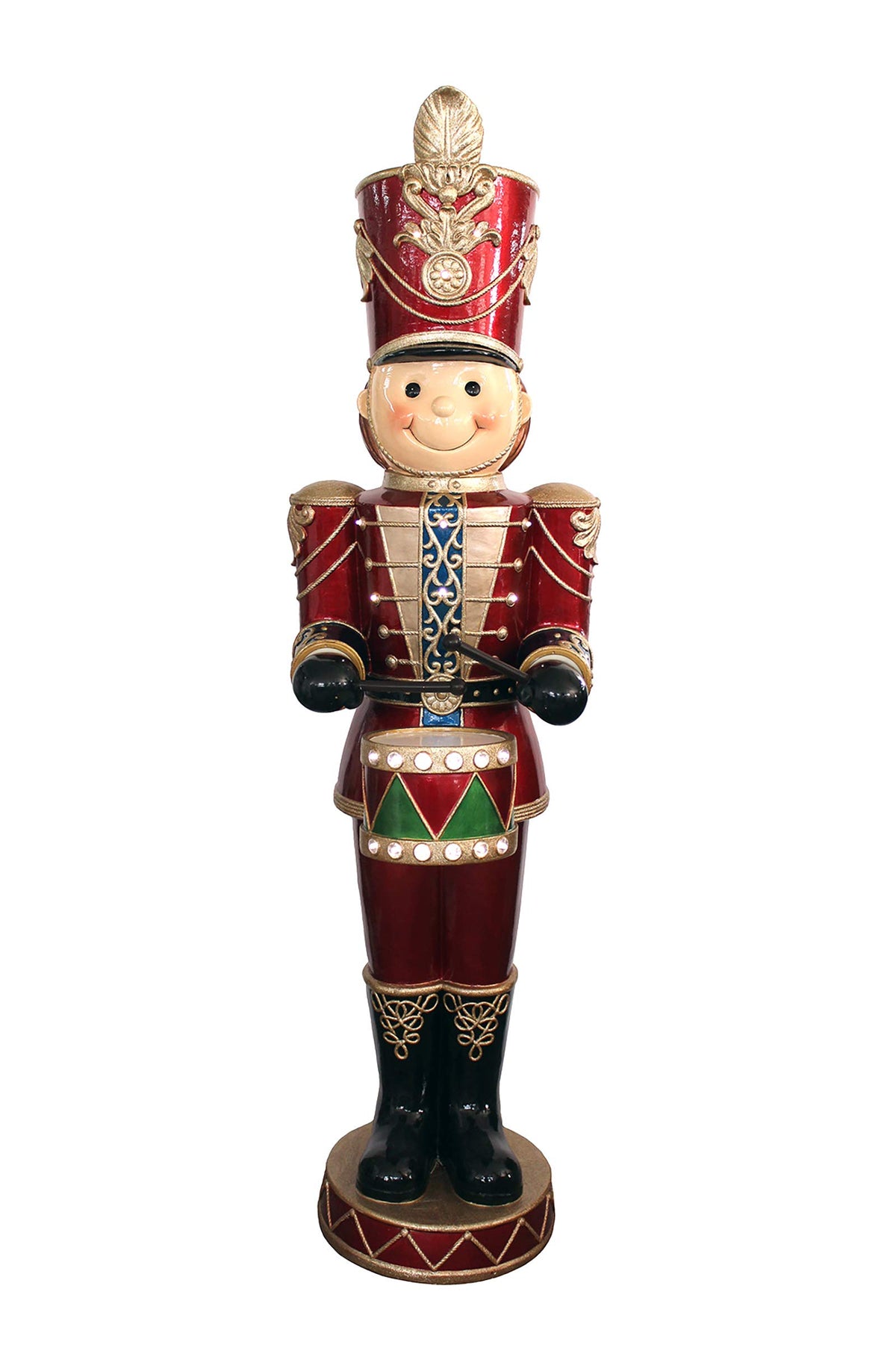 Fraser Hill Farm 5-Ft. Nutcracker Holiday Figurine With Moving Hands, Music, And Led Lights, Animated Christmas Decoration For Porch, Entryway, Foyer, And Living Room