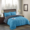 Linenovation All Season Microfiber Reversable Duvet/Ac Comforter/Quilt  Sky Blue Grey  Single Size 60 Inch X 90 Inch