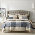 Erzrga Buffalo Plaid Duvet Cover King, 100% Cotton Grey Plaid Bedding King, 3 Pieces Grid Duvet Set For All Seasons, 1 Duvet Cov