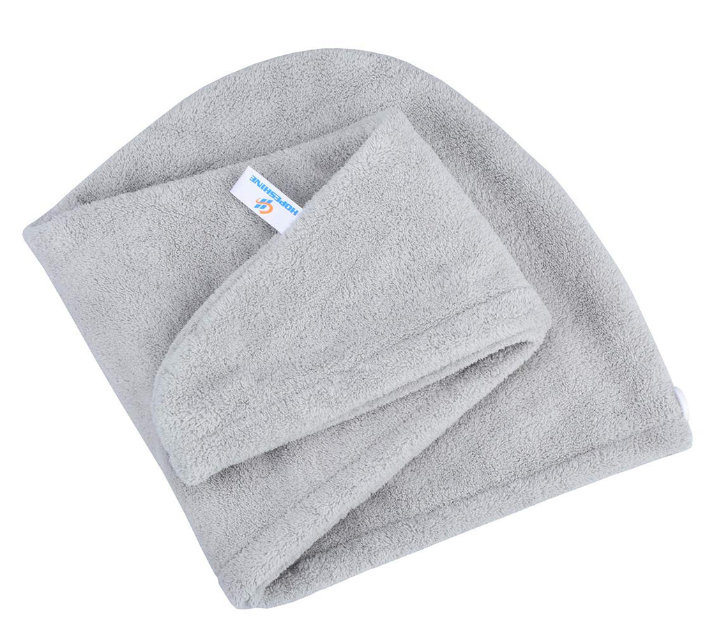 Hopeshine Hair Drying Towel Twist Women'S Soft Shower Microfiber Towels For Hair Turban Wrap Fast Drying Ultra Absorbent Cap Gre