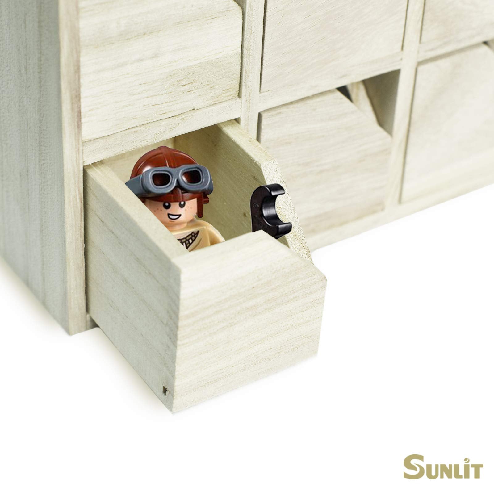 Sunlit Christmas Wooden Advent Calendar With Drawers, Unfinished Wooden, House Shaped Countdown Calendar Ready To Decorate And P