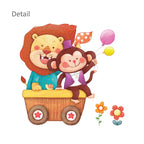 Decowall Ds-8006P8024 Animal Train And Hot Air Balloons Kids Wall Stickers Wall Decals Peel And Stick Removable Wall Stickers Fo