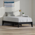 Serene Farmhouse Style Twin Wood Bed Frame - Black