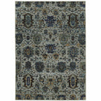 HomeRoots 510073 6 x 9 ft. Blue & Navy Oriental Power Loom Stain Resistant Rectangle Area Rug