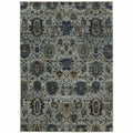 HomeRoots 510073 6 x 9 ft. Blue & Navy Oriental Power Loom Stain Resistant Rectangle Area Rug