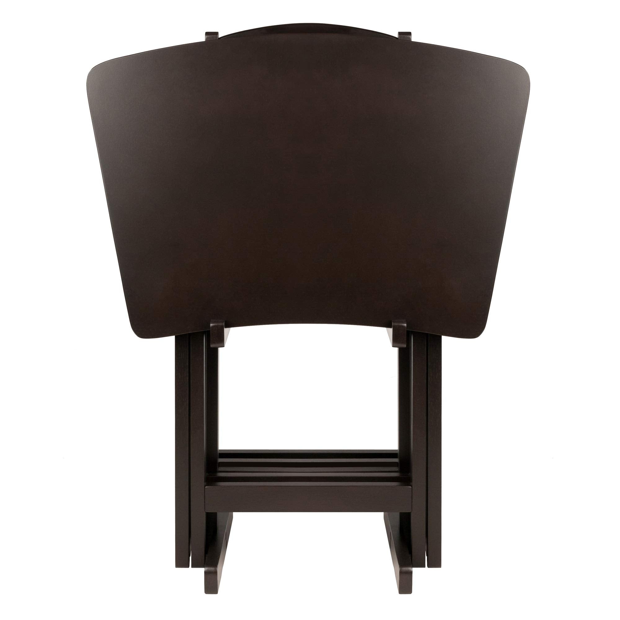 Ergode Wood Anila 5-Piece Snack Table Set | Folding Trays | Enhance Entertaining Experience