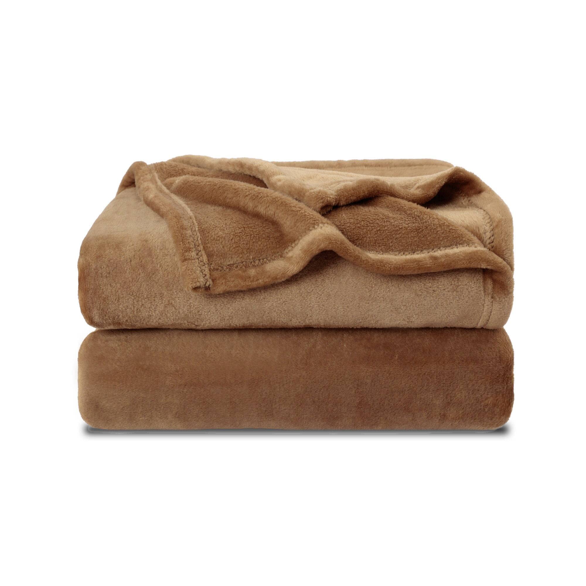 Nanpiper Fleece Blankets Super Soft Flannel Fuzzy Blanket For Bed Couch Luxury Cozy Plush Microfiber Blanket-Twin Size Coffee Br