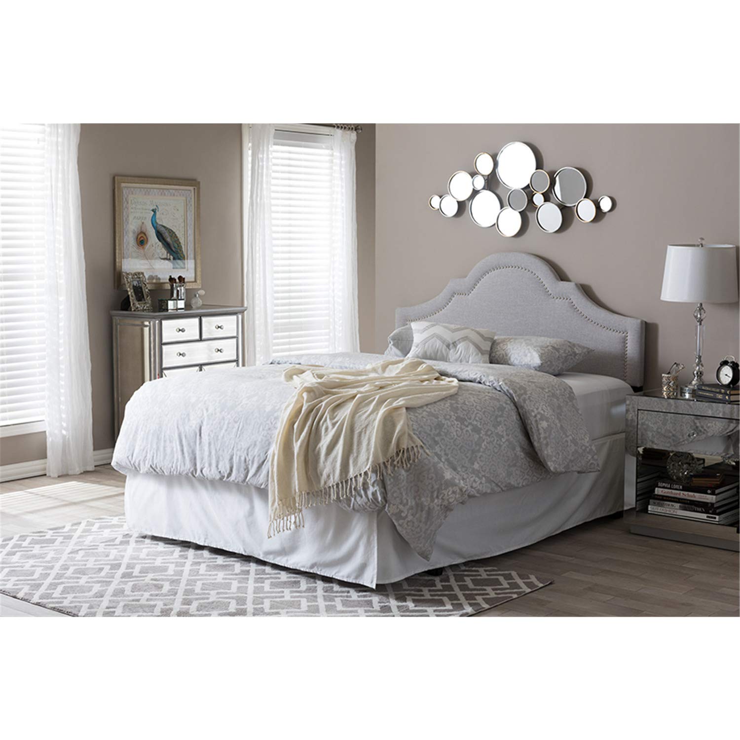 Baxton Studio Ritta Modern and Contemporary Upholstered Headboard Beige/King