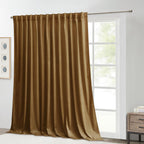 StangH Gold Brown Curtains 120 inches Long Halloween Holiday Backdrops for Party Thermal Insulated Blackout Window Drapes for Li