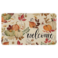 Fall Door Mat Outside,Pumpkin Maple Leaf Flower Welcome Mat For Front Door,Thanksgiving Autumn Indoor Outdoor Non-Slip Rugs,Fall